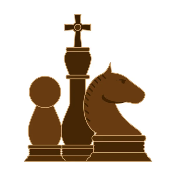 Piezas de ajedrez juego de dibujos animados — Vector de stock