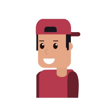 şapka arka çizgi film ile gülümseyen adam