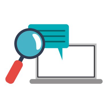 Dizüstü zekâ sohbet kabarcıklar ve Büyüteç Camı