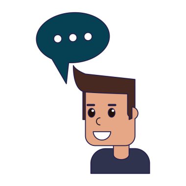 adam kabarcık konuşma simgesi mavi çizgili