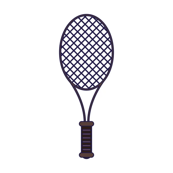 Raqueta tenis deporte líneas azules — Vector de stock