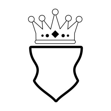 Rozet amblemi ile taç sembol siyah ve beyaz