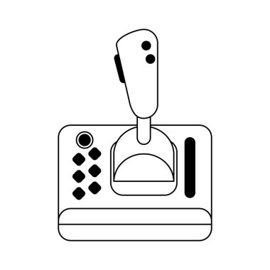 Vintage gamepad oyun çubuğu aygıtını siyah beyaz