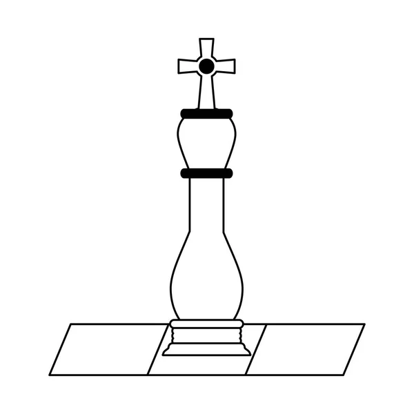 Schaakstuk op spel in zwart-wit — Stockvector