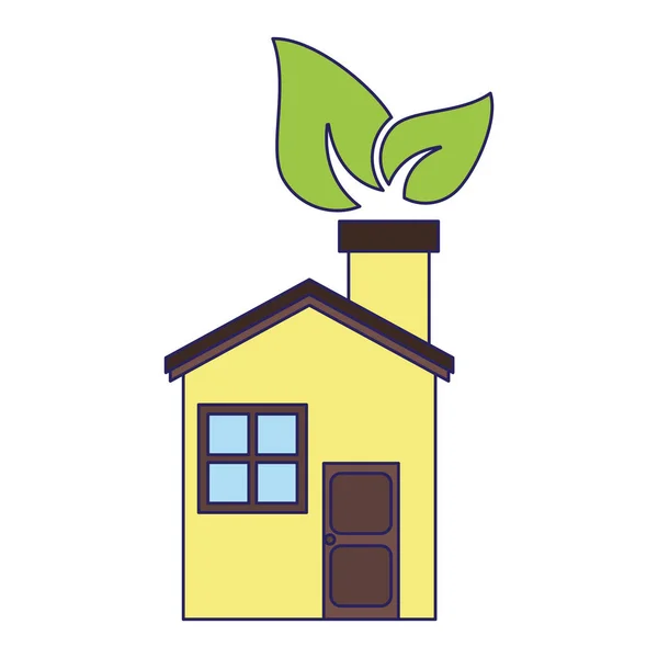 Casa de ecologia com símbolo de folha —  Vetores de Stock