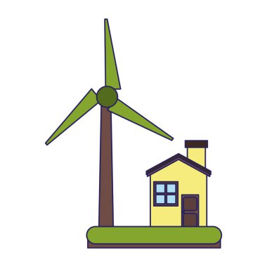 Rüzgar Türbini ile eko ev