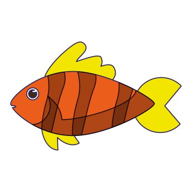 Balık deniz hayvan çizgi film