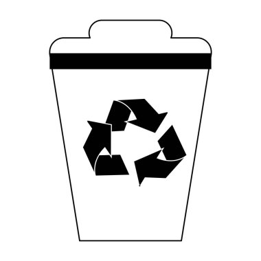 Geri dönüşüm çöp kutusu simge vektör çizim grafik tasarım