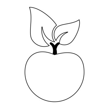 Turuncu meyve karikatür sembol siyah beyaz