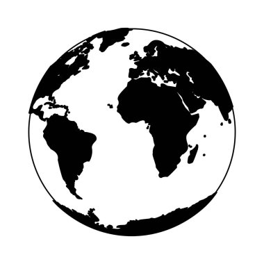 siyah-beyaz izole dünya dünya karikatür