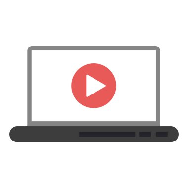 laptop ekran vektör çizim grafik tasarım üzerinde video oynatıcı ile