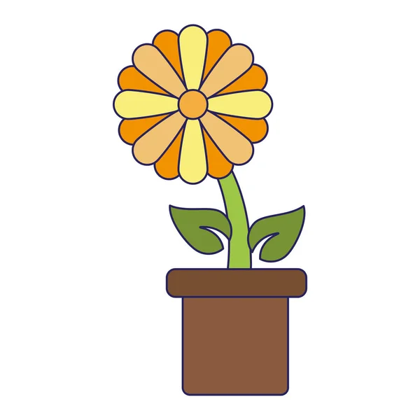 Kvetou v hrnci kreslený — Stockový vektor