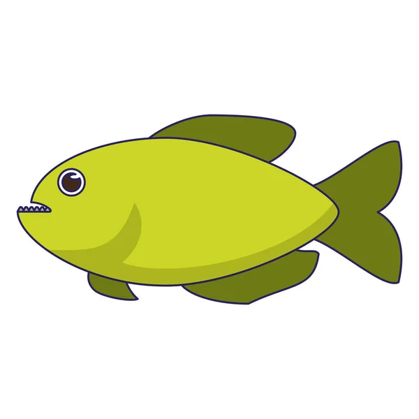 Poisson animal de mer dessin animé — Image vectorielle