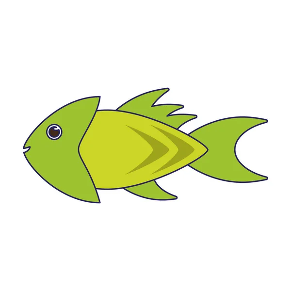 Poisson animal de mer dessin animé — Image vectorielle