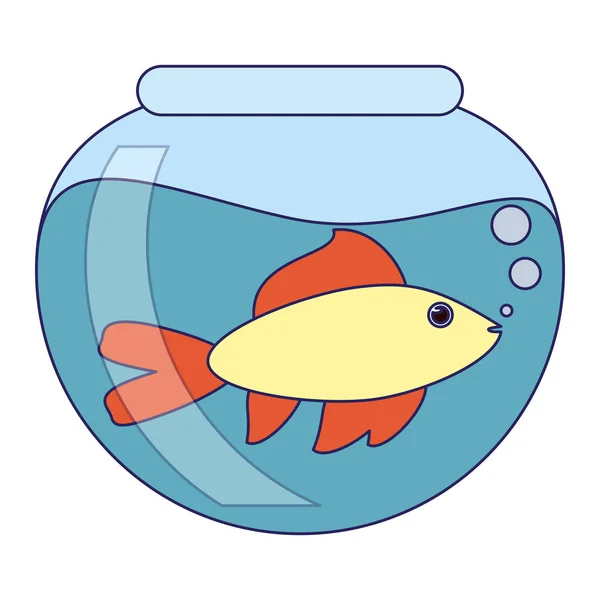 Poisson dans un bol en cristal — Image vectorielle