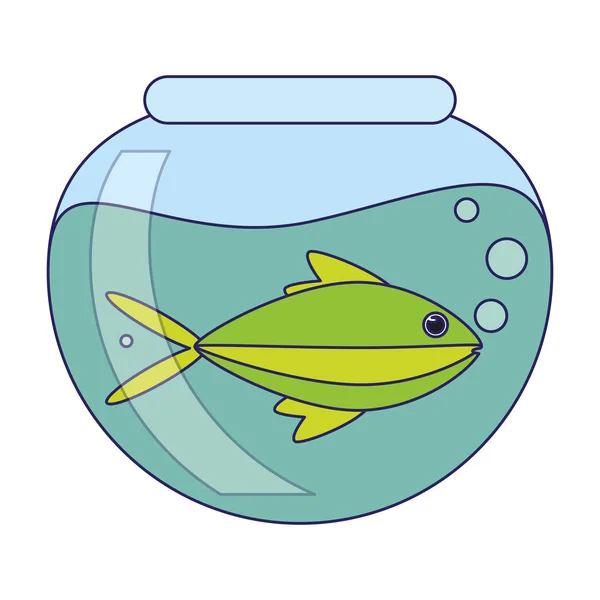 Fiska i kristall skål — Stock vektor