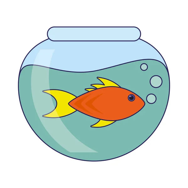 Рыба в хрустальной чаше — стоковый вектор