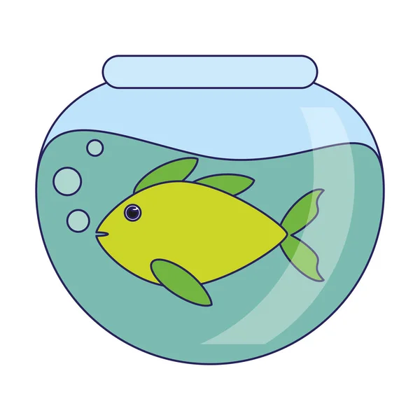 Vissen in crystal bowl — Stockvector