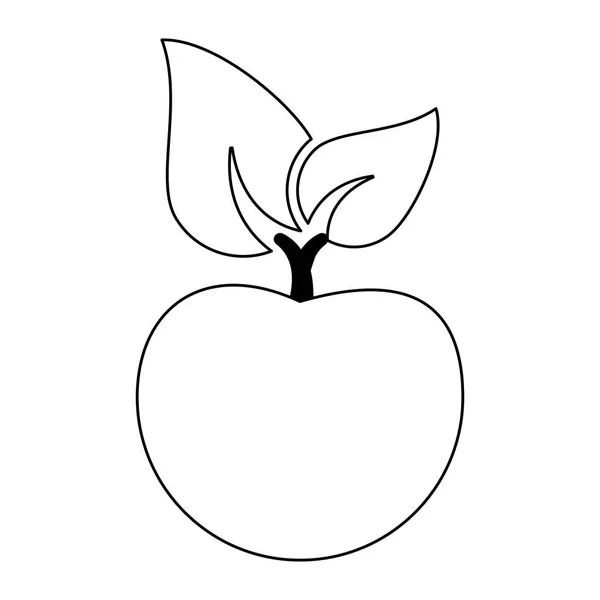 Símbolo de desenho animado de frutas laranja em preto e branco —  Vetores de Stock