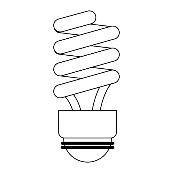 Symbole lumineux de l'ampoule en noir et blanc — Image vectorielle