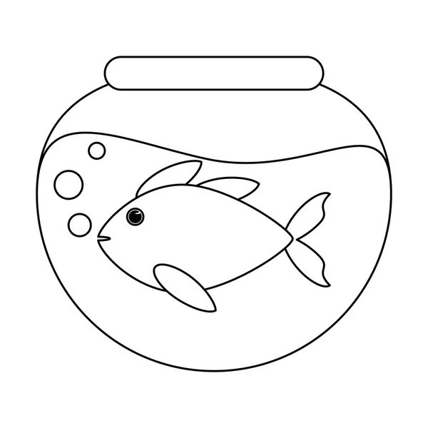 Poisson Dans Bol Cristal Illustration Vectorielle Conception Graphique — Image vectorielle