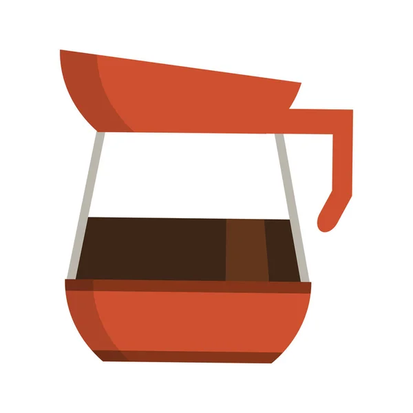 Bouilloire café dessin animé isolé — Image vectorielle