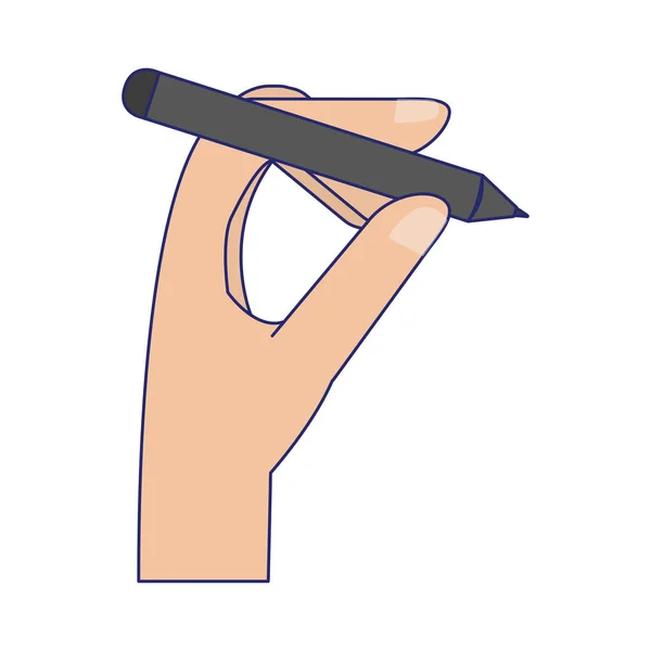 Mano con pluma de comprimido — Vector de stock