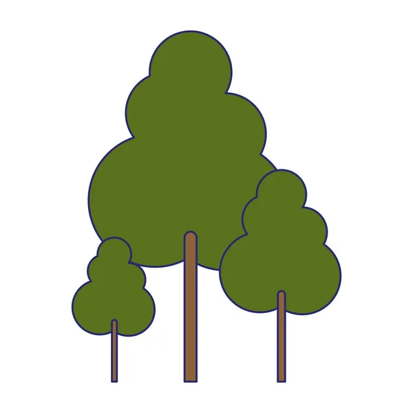 Árboles naturaleza aislada — Vector de stock