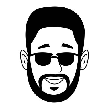 Genç adam baş güneş gözlüğü sakal