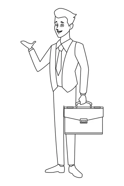 Business briefcase zakenman — Stockvector