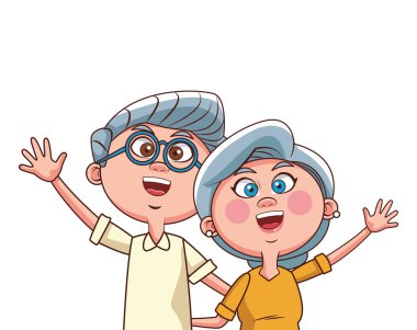 yaşlı çift sallayarak