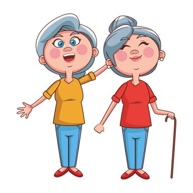 Yaşlı kadın sallayarak