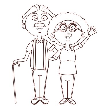 yaşlı çift baston