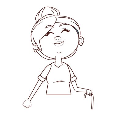 Büyükanne yaşlı kişi kamışı