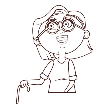 Büyükanne yaşlı kişi kamışı