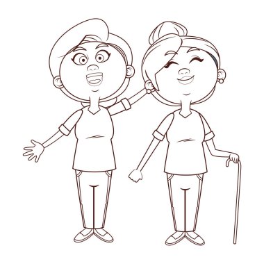 Yaşlı kadın sallayarak