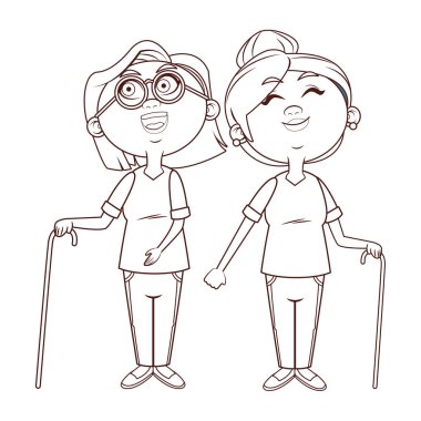 Yaşlı kadın sallayarak