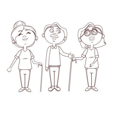 Yaşlı insanlar konuşma