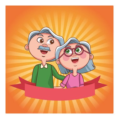 yaşlı çift afiş Parlatıcı