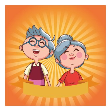 yaşlı çift afiş Parlatıcı