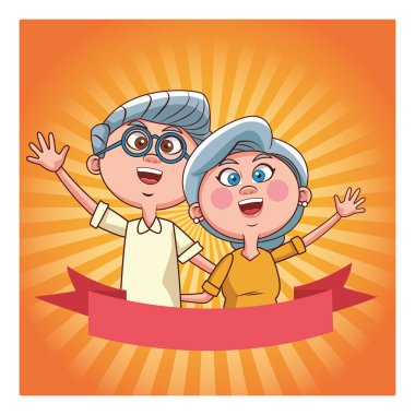 yaşlı çift afiş Parlatıcı