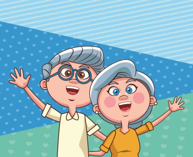 yaşlı çift sallayarak