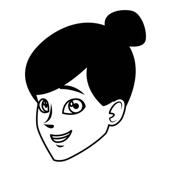 Cabeza de mujer joven — Vector de stock