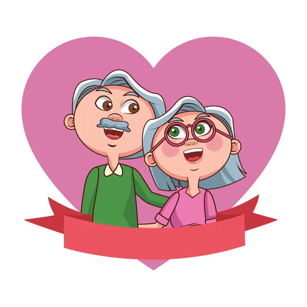 Ältere Paare lieben Banner — Stockvektor