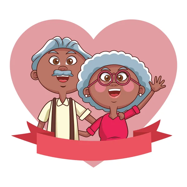Äldre par älskar banner — Stock vektor