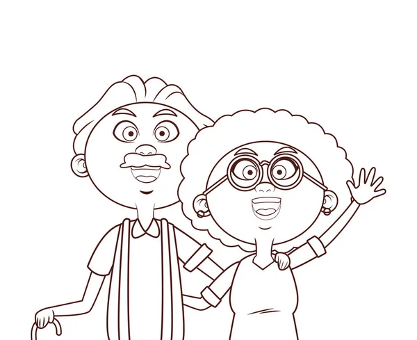 yaşlı çift baston