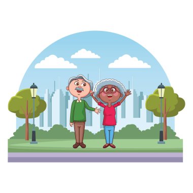 yaşlı çift dedesi park