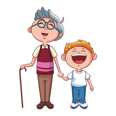 gülümseyen dede torunu