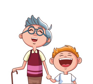 gülümseyen dede torunu