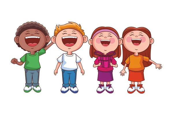 Kinderen gelukkig glimlach — Stockvector